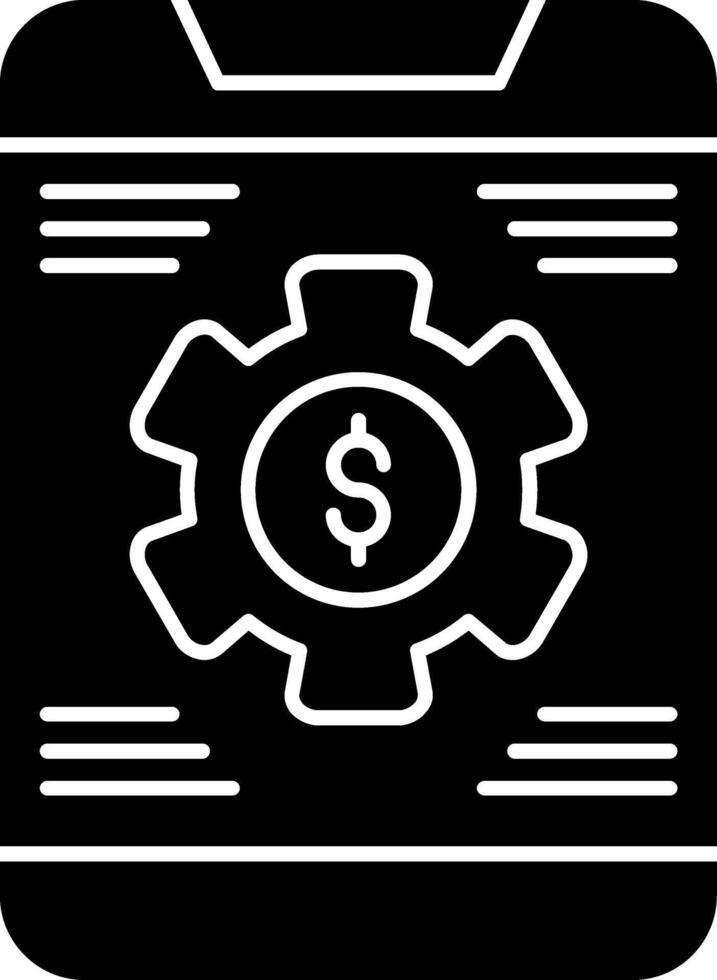 Banking App Settings Glyph Icon vector