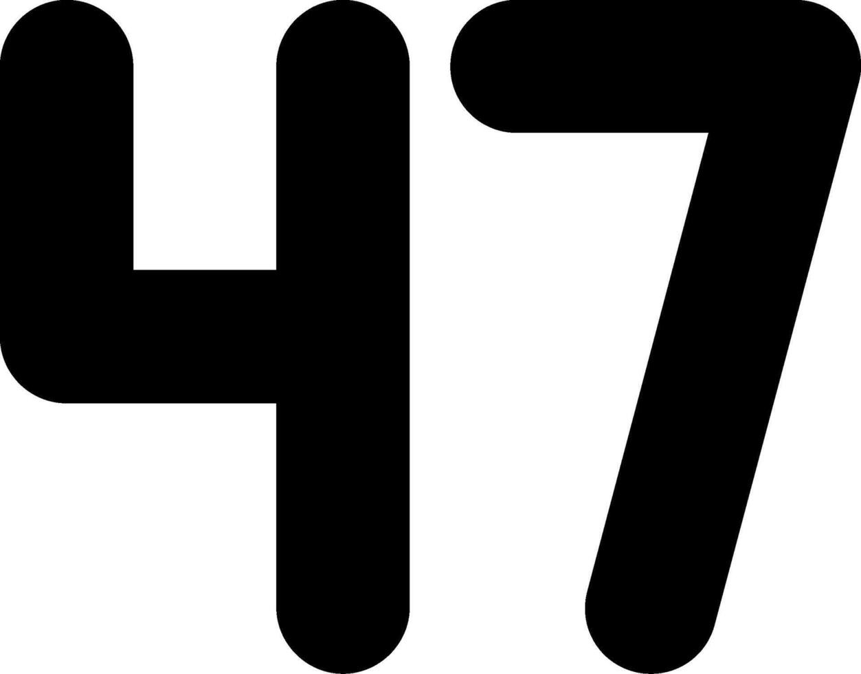 Forty seven Glyph Icon vector
