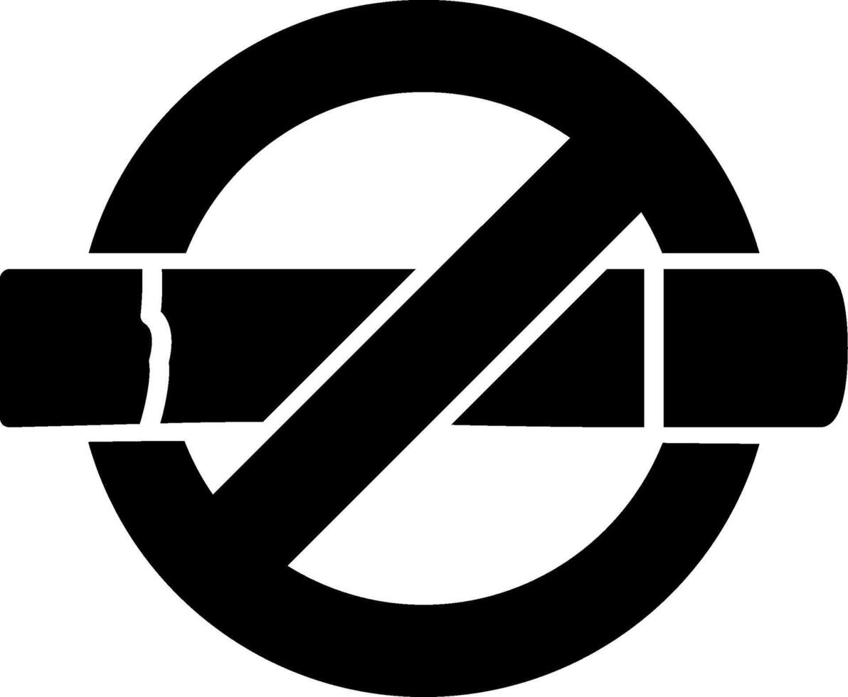 No Smoking Glyph Icon vector