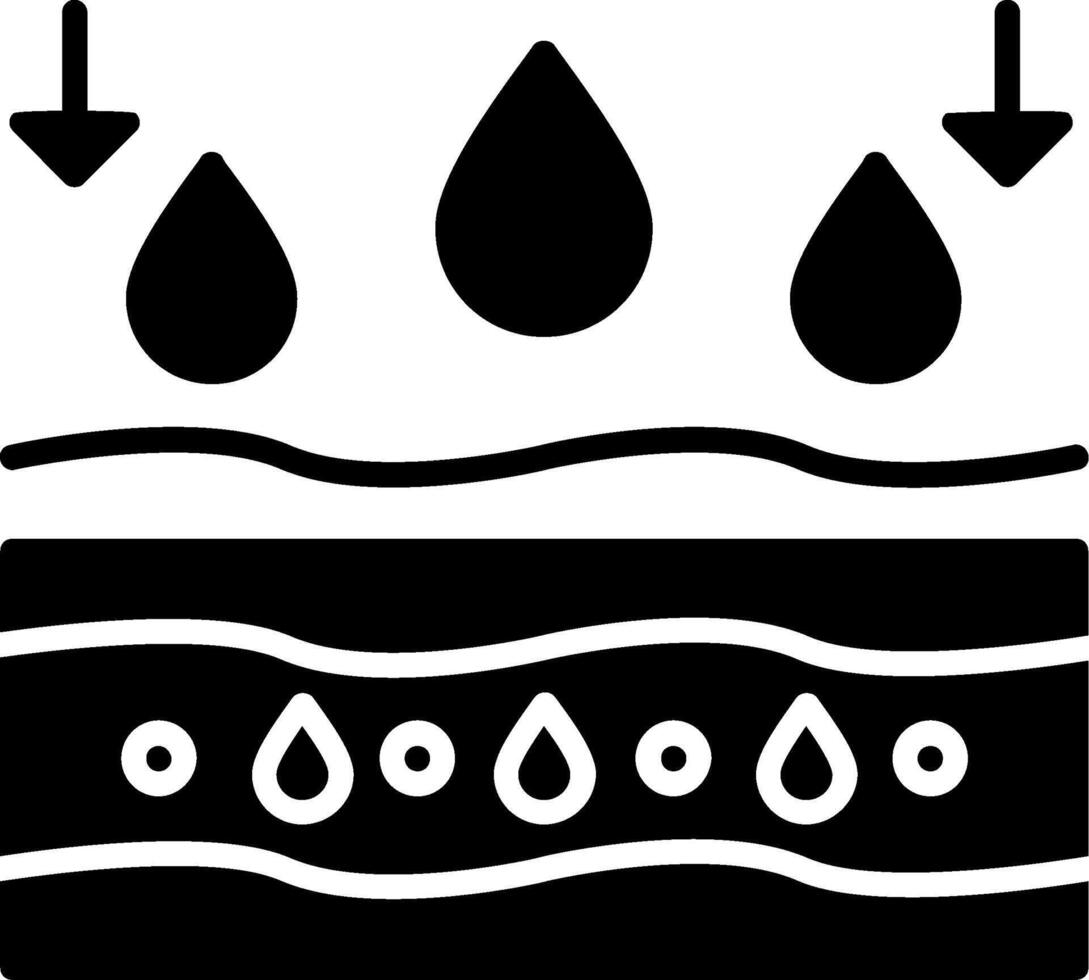 Hydrated Skin Glyph Icon vector