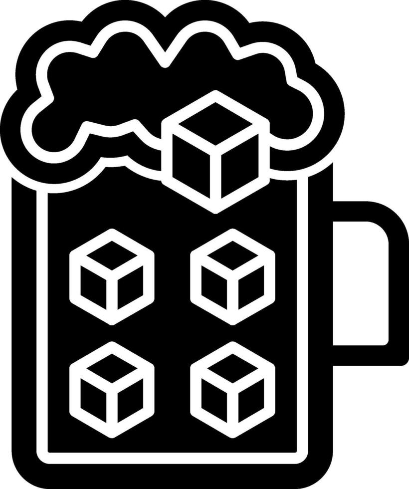 Cold Beer Glyph Icon vector