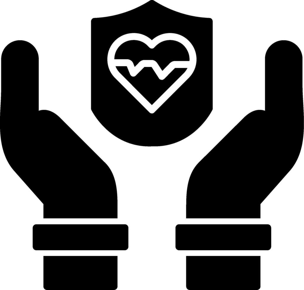 Life Protection Glyph Icon vector