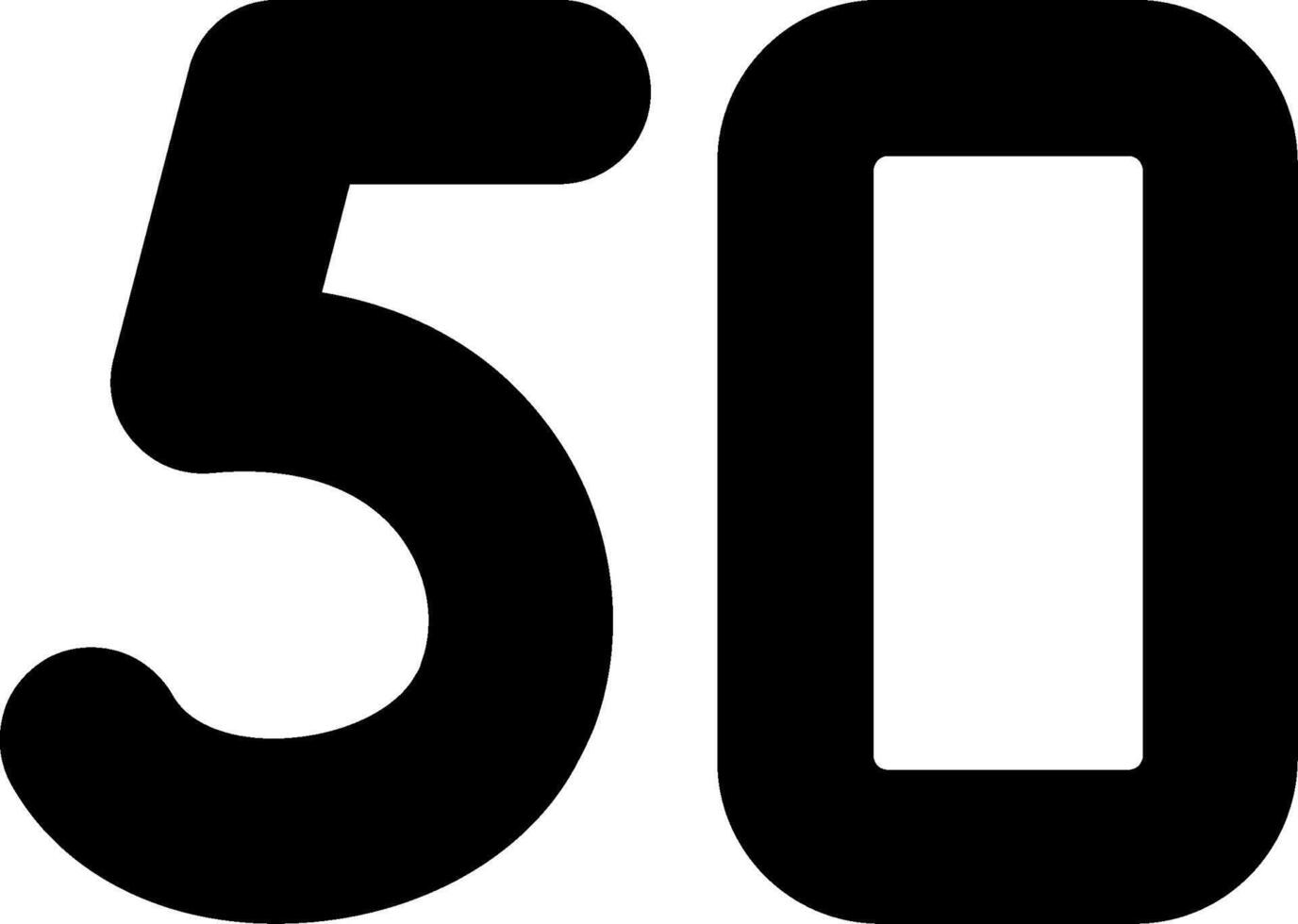 Fifty Glyph Icon vector