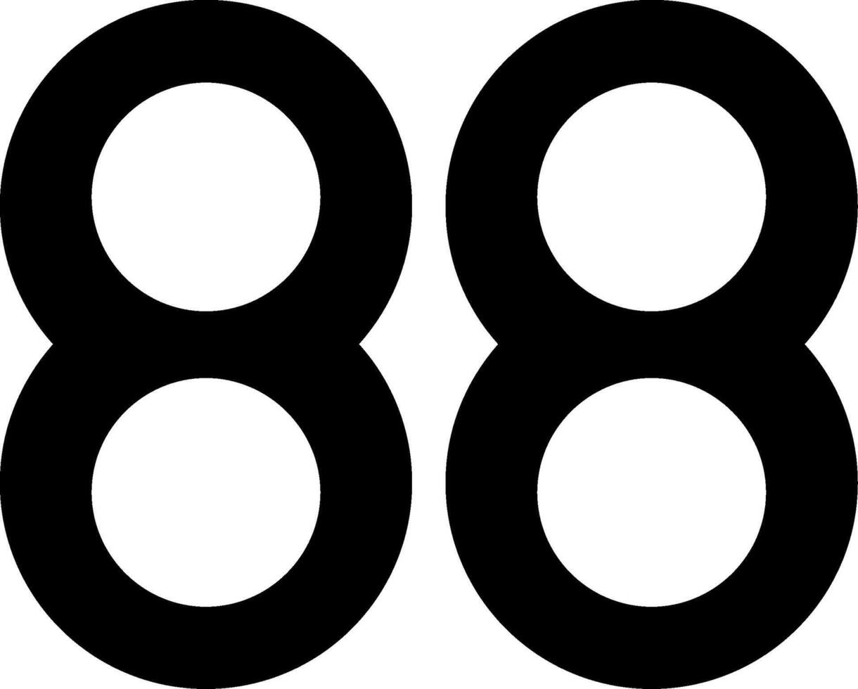 Eighty eight Glyph Icon vector