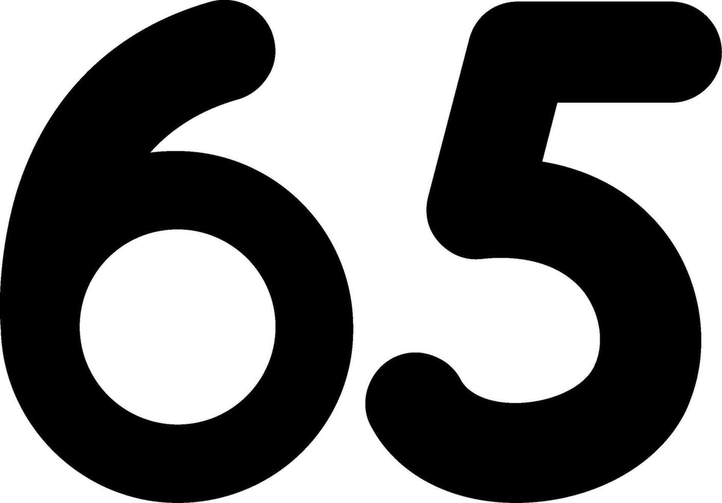 Sixty five Glyph Icon vector