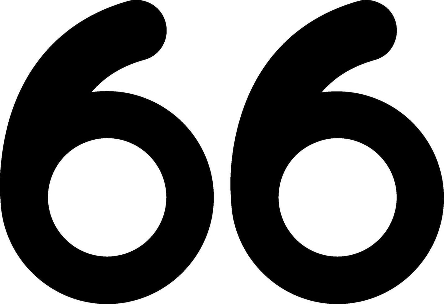 Sixty six Glyph Icon vector