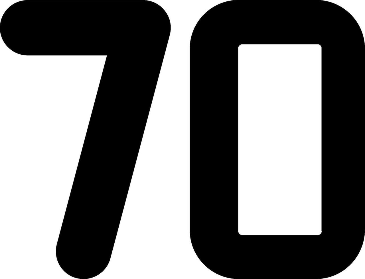Seventy Glyph Icon vector