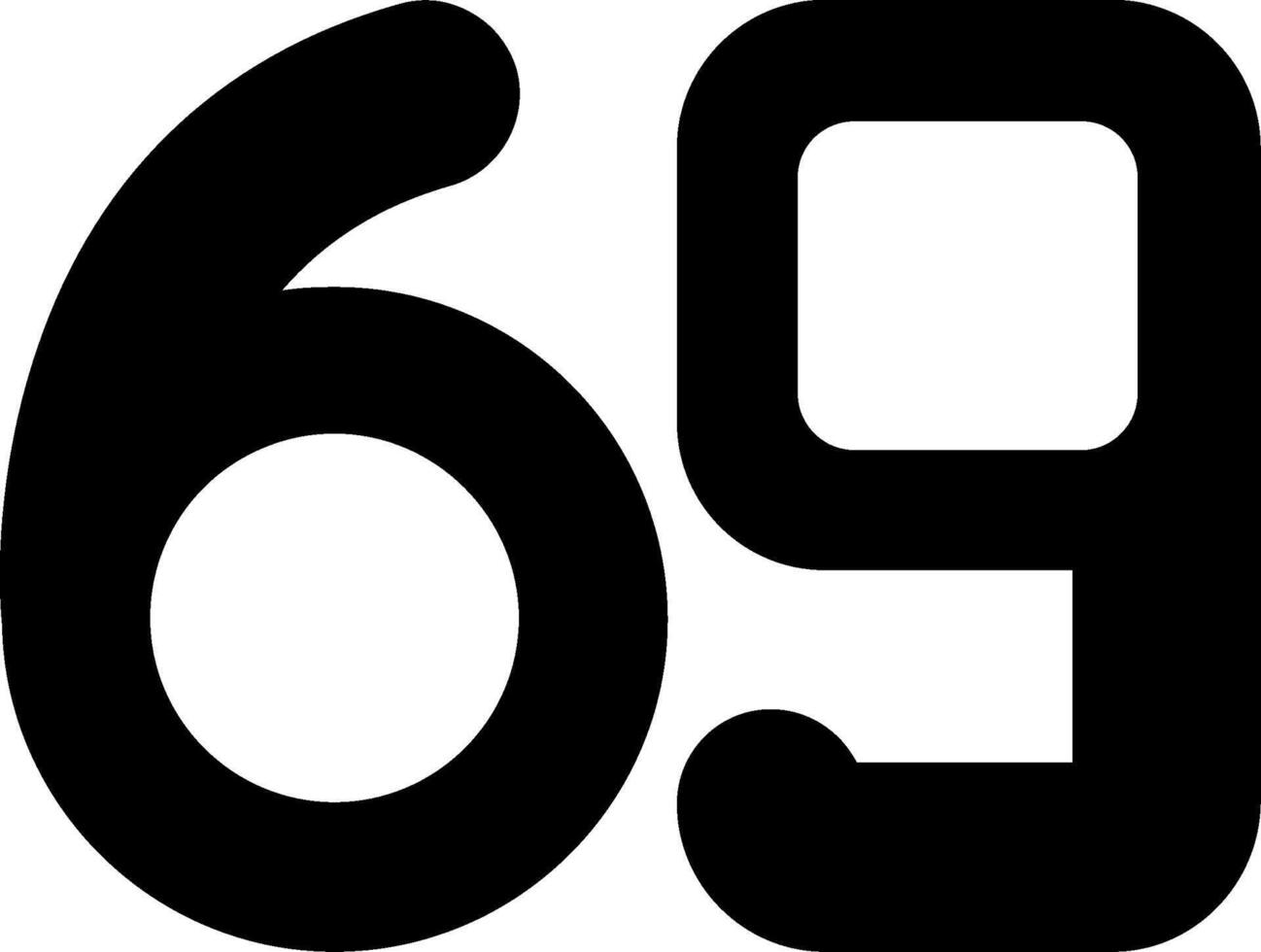 Sixty nine Glyph Icon vector