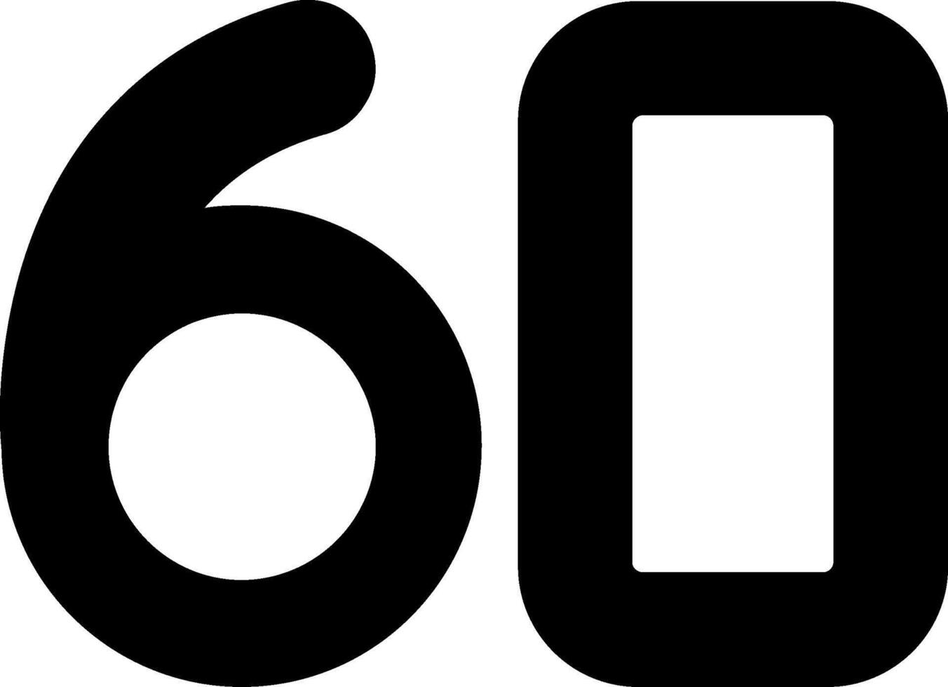 Sixty Glyph Icon vector