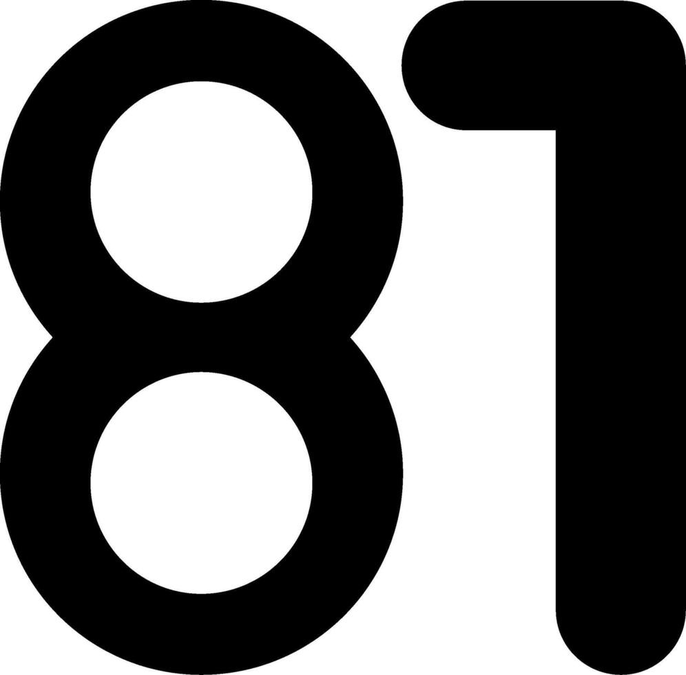 Eighty one Glyph Icon vector