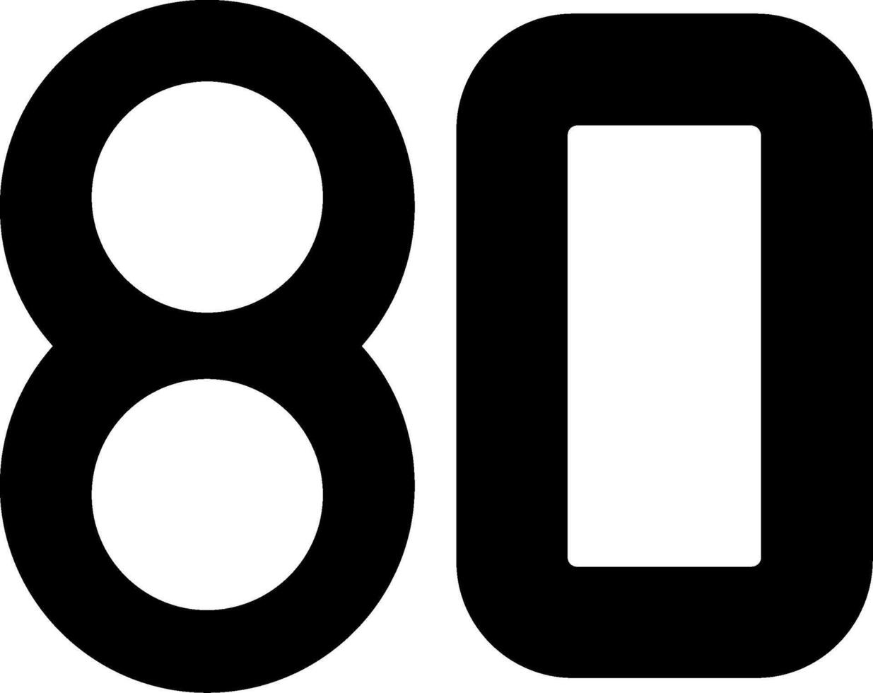 Eighty Glyph Icon vector