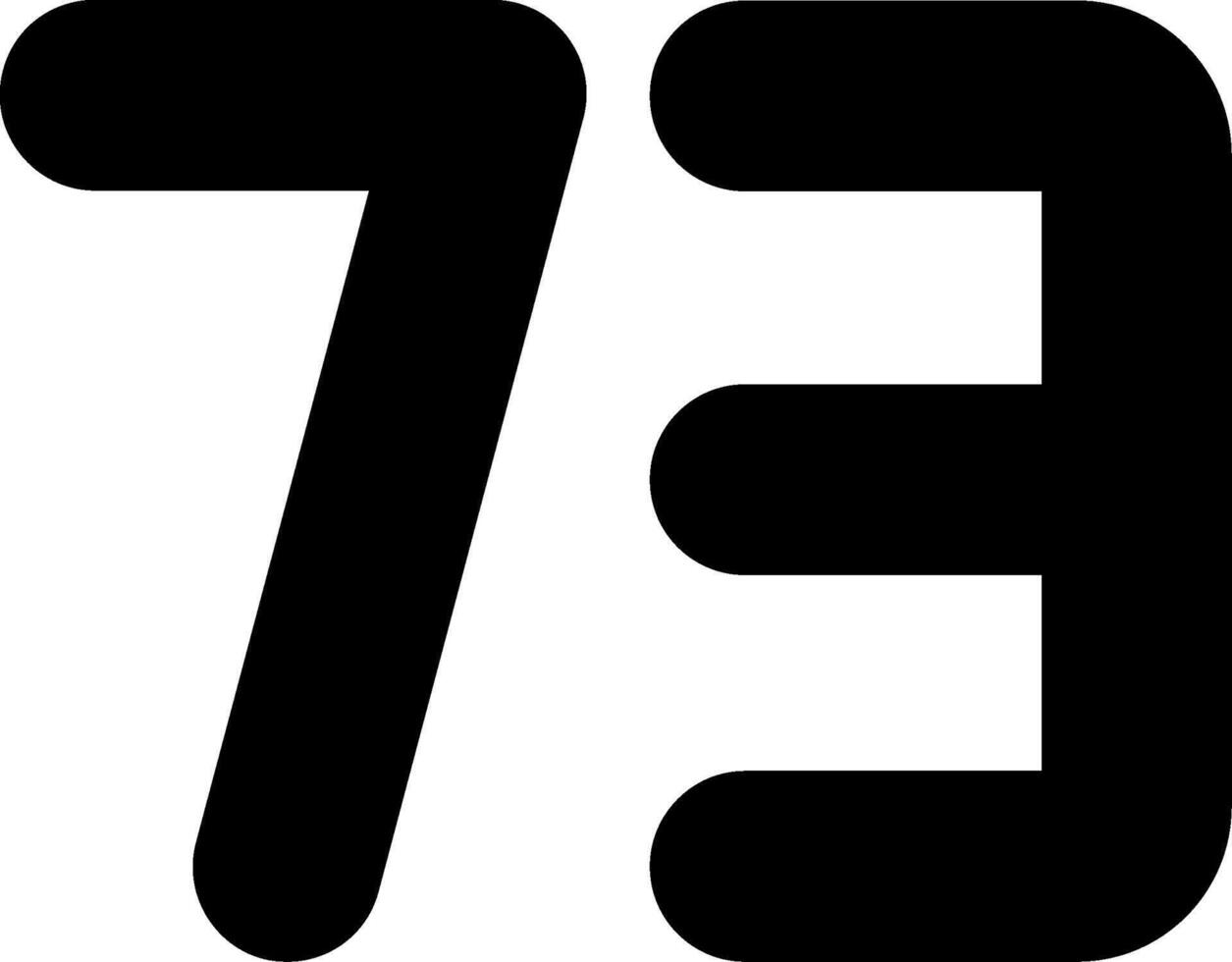 Seventy three Glyph Icon vector