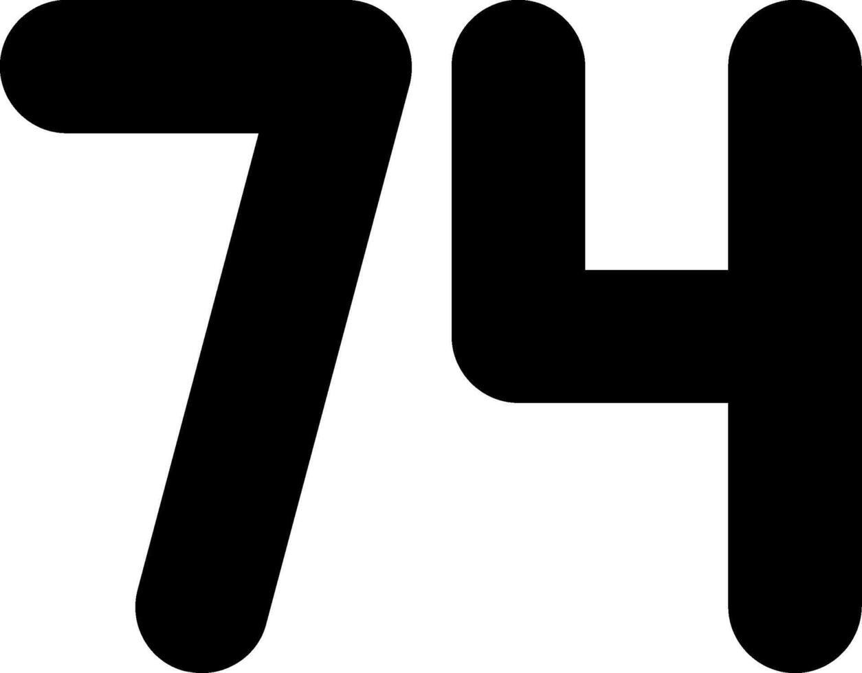 Seventy four Glyph Icon vector