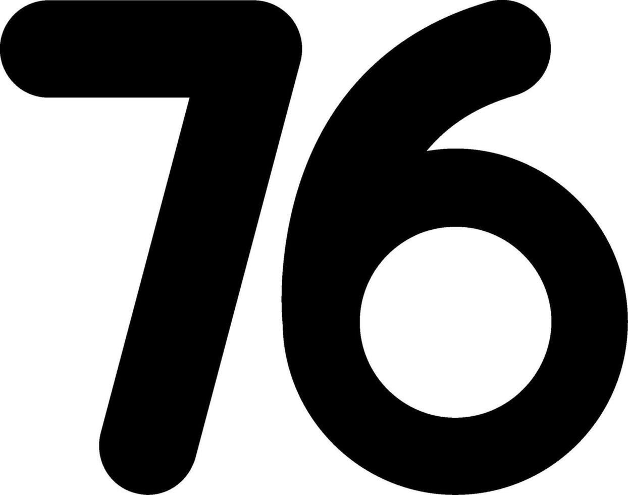 Seventy six Glyph Icon vector