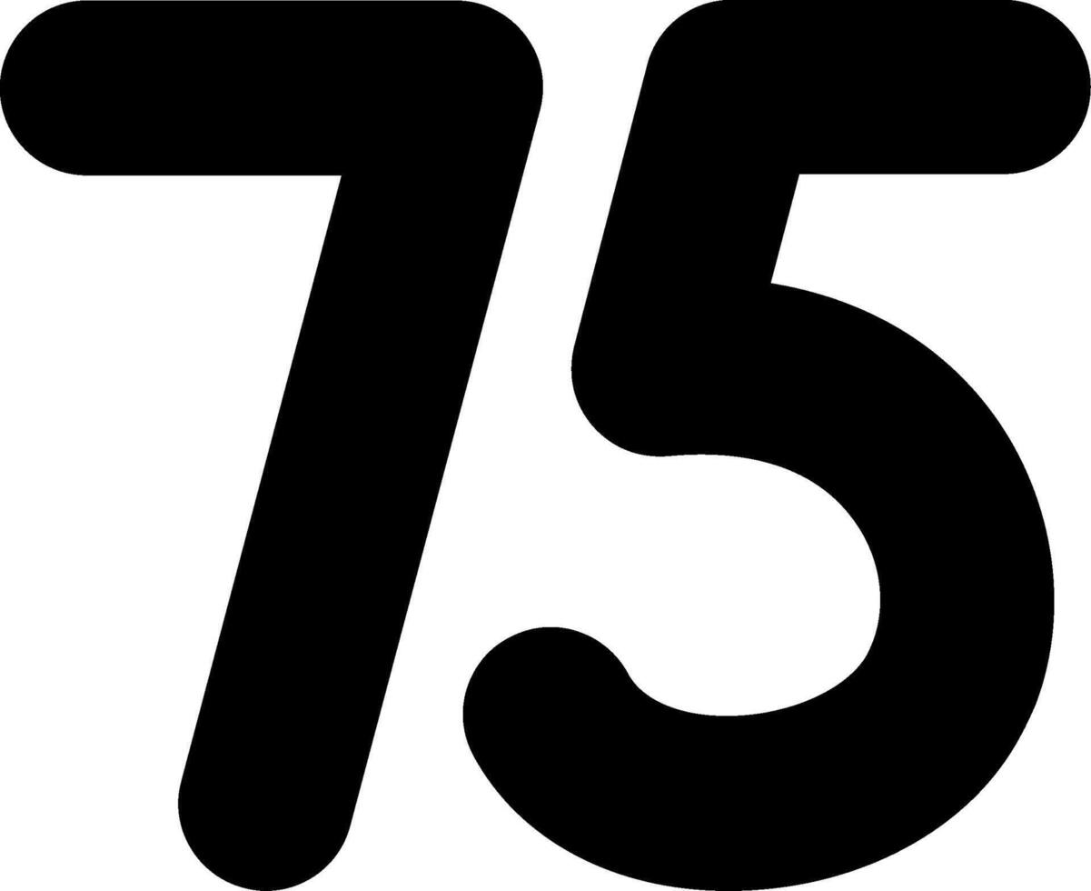 Seventy five Glyph Icon vector