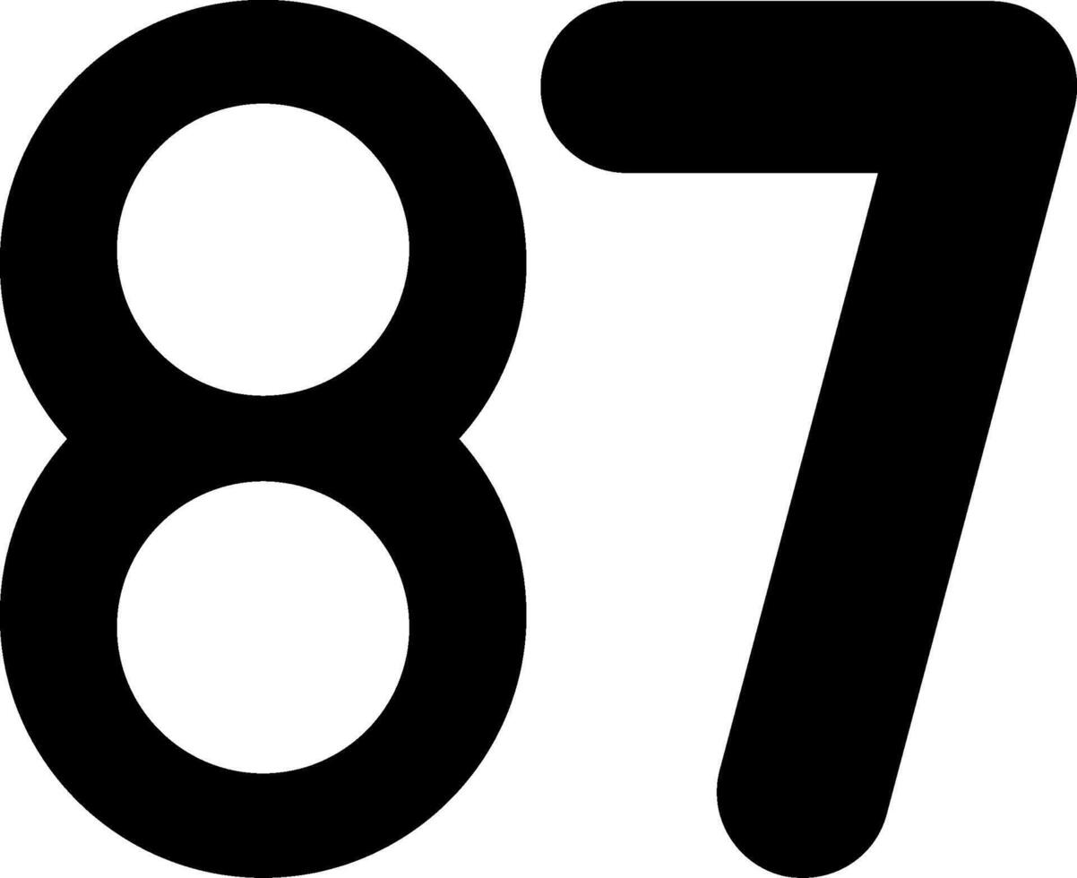 Eighty seven Glyph Icon vector