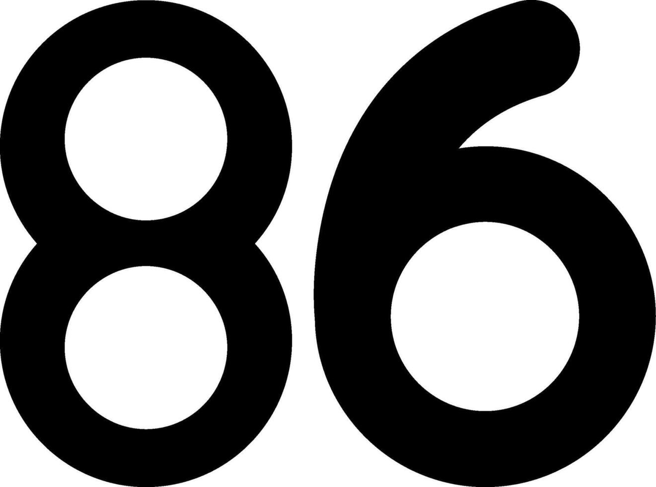 Eighty six Glyph Icon vector
