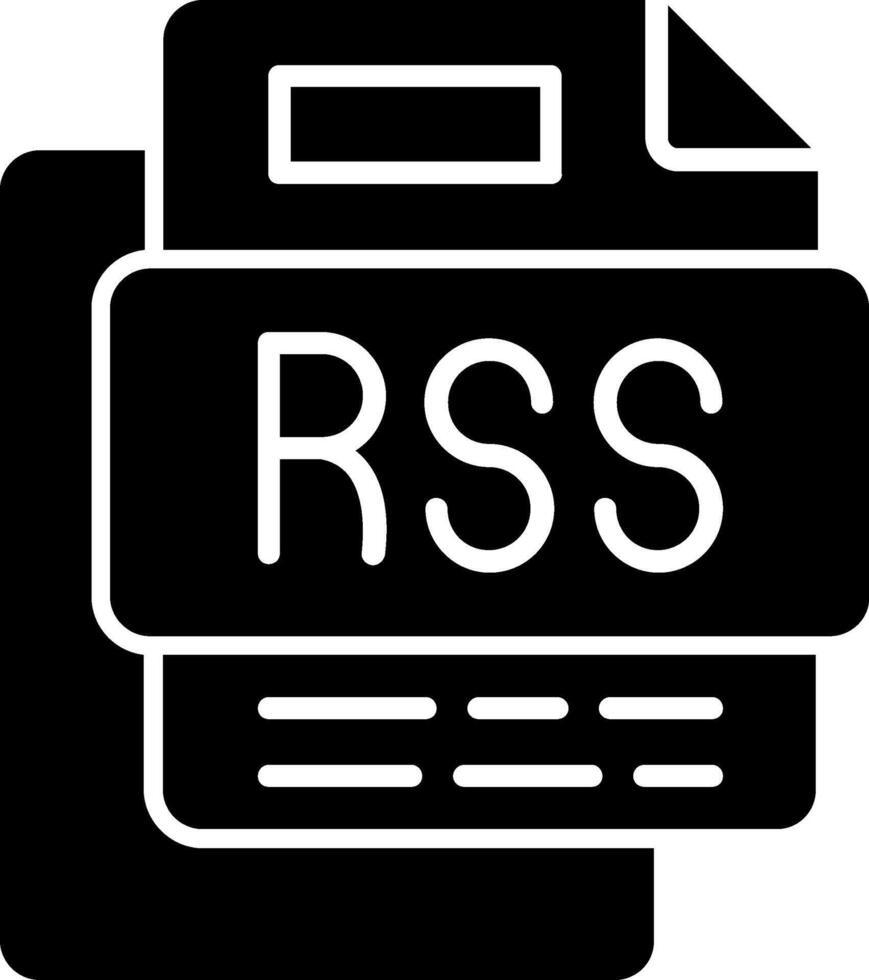 Rss File Glyph Icon vector