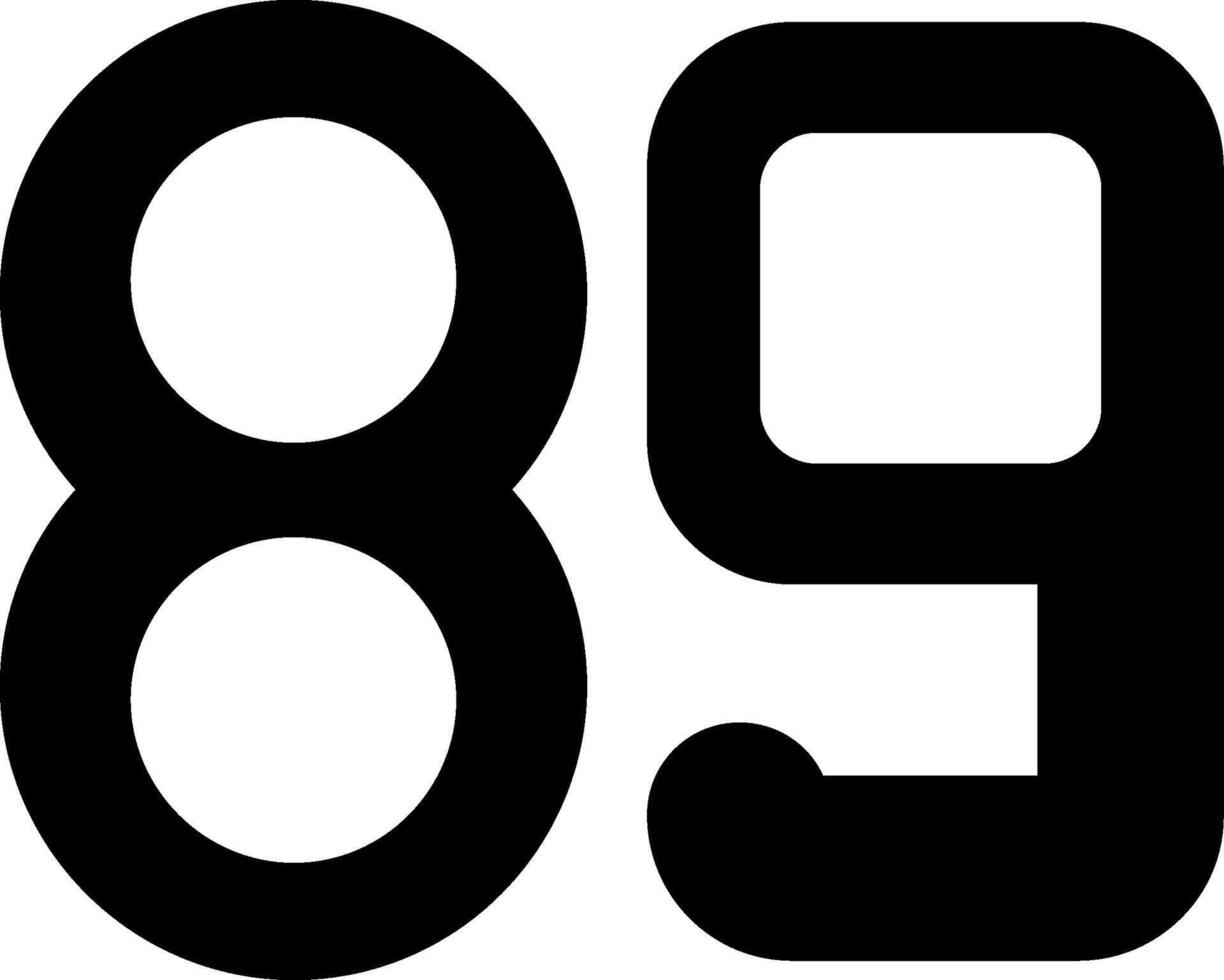 Eighty nine Glyph Icon vector