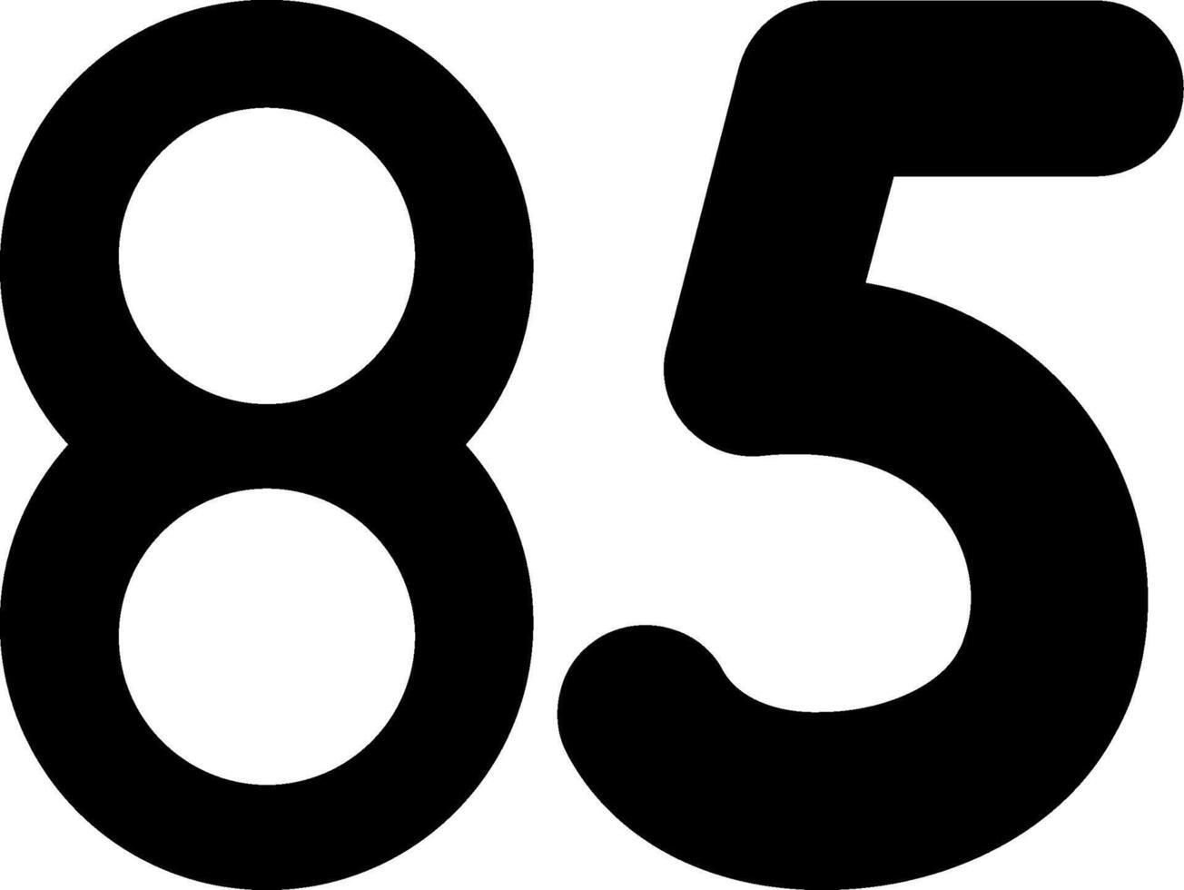 Eighty five Glyph Icon vector