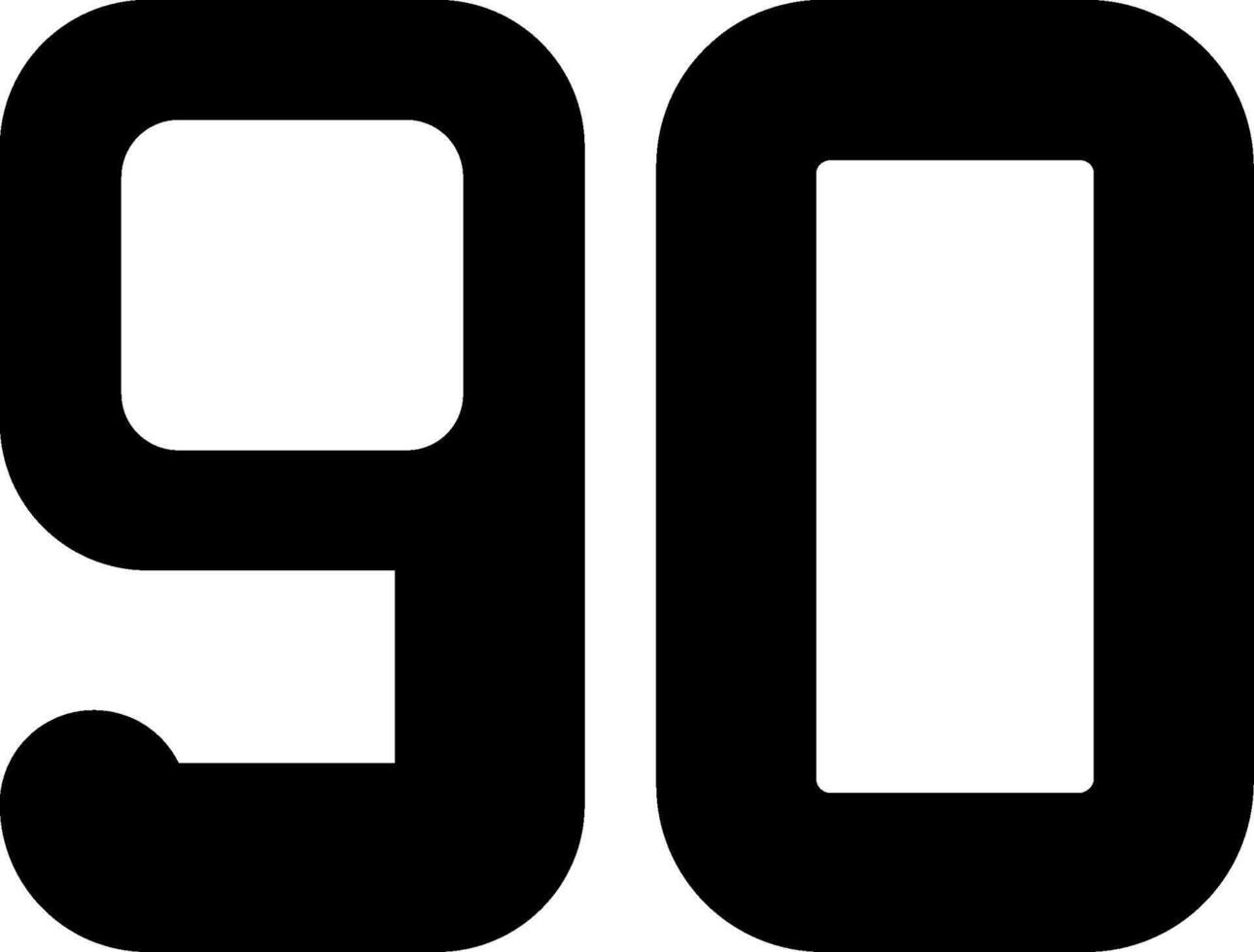 Ninety Glyph Icon vector