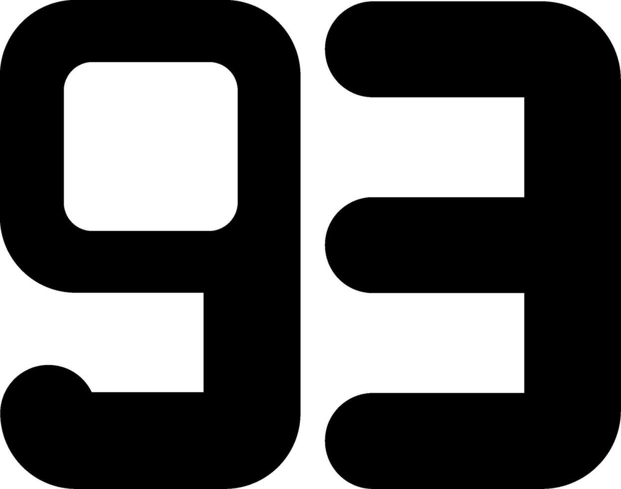 Ninety three Glyph Icon vector