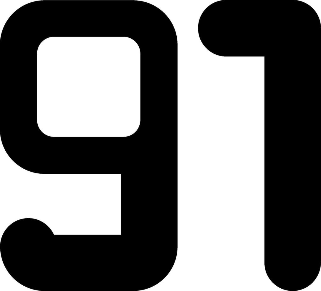 Ninety one Glyph Icon vector