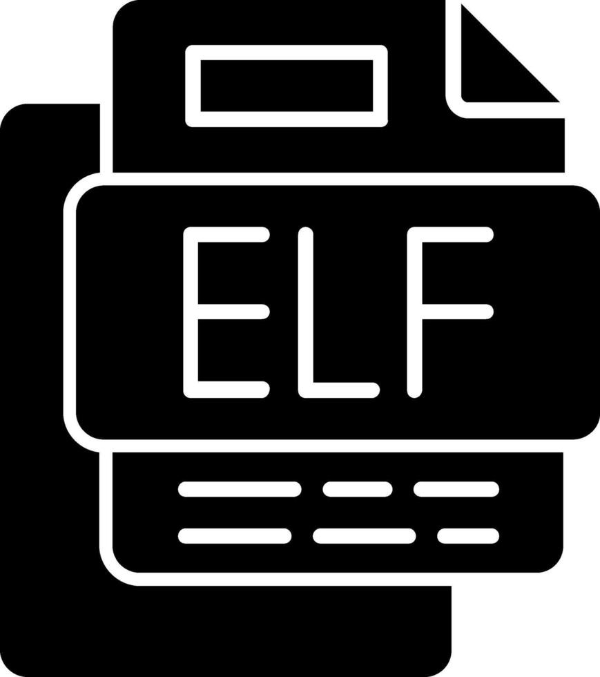 ELF File Glyph Icon vector