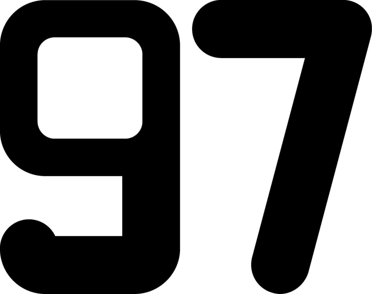 Ninety seven Glyph Icon vector