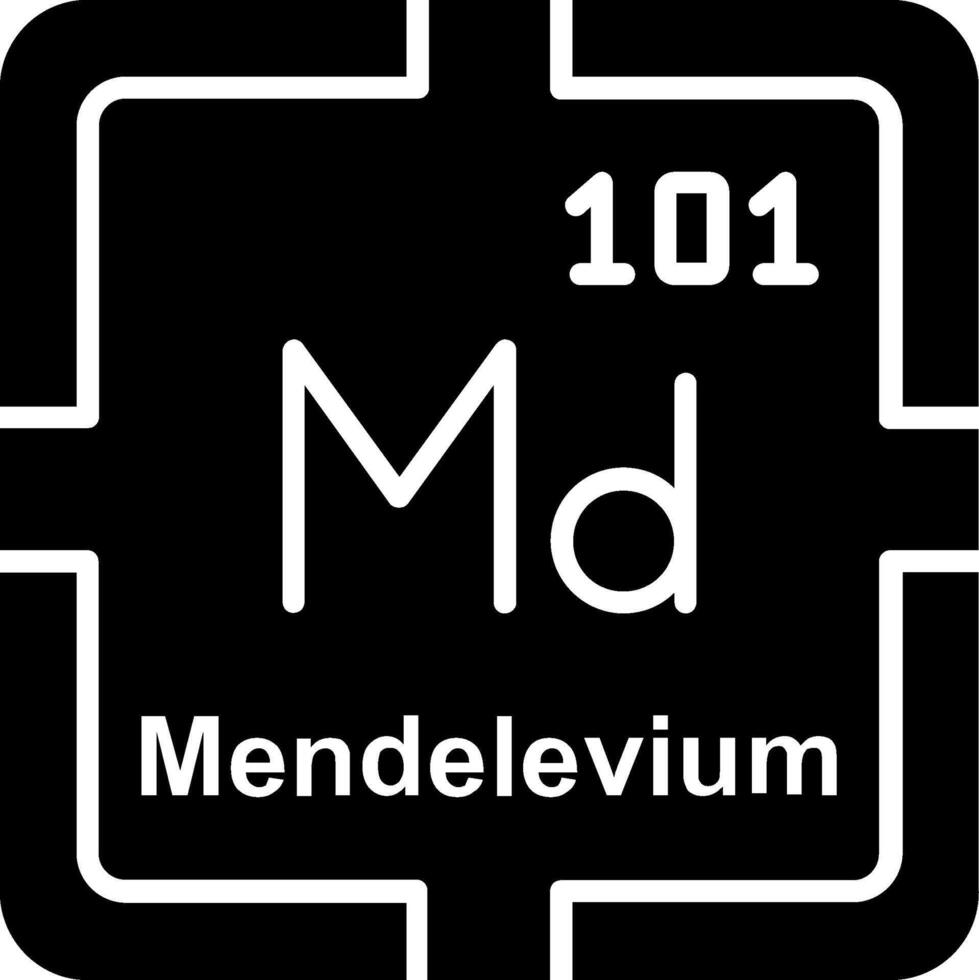Mendelevium Glyph Icon vector