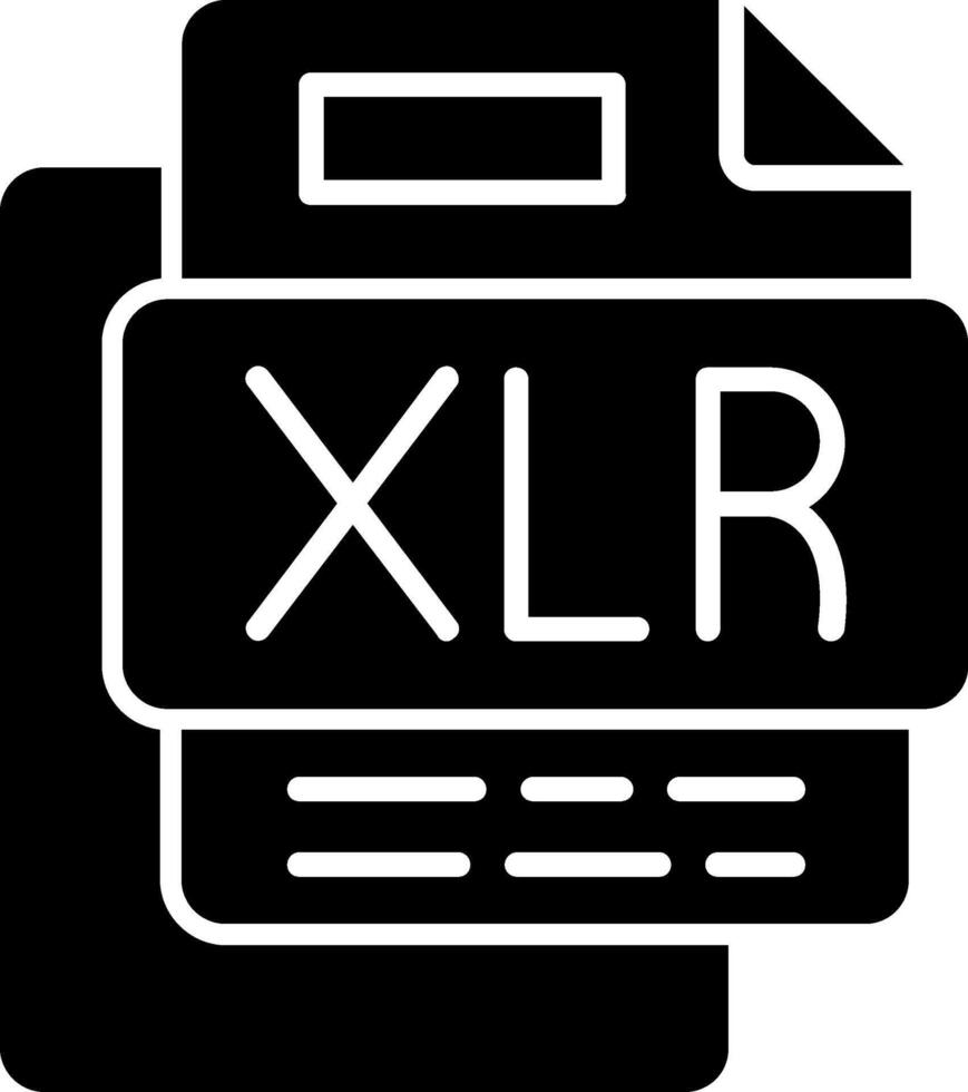 XLR File Glyph Icon vector