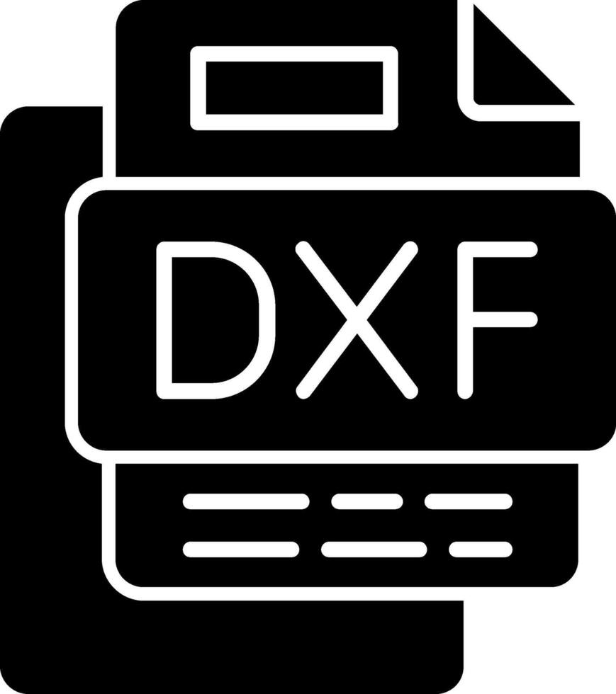 Dxf File Glyph Icon vector