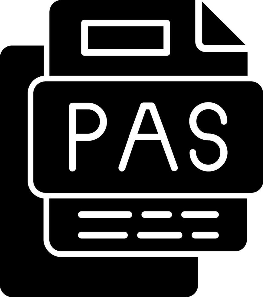 PAS File Glyph Icon vector