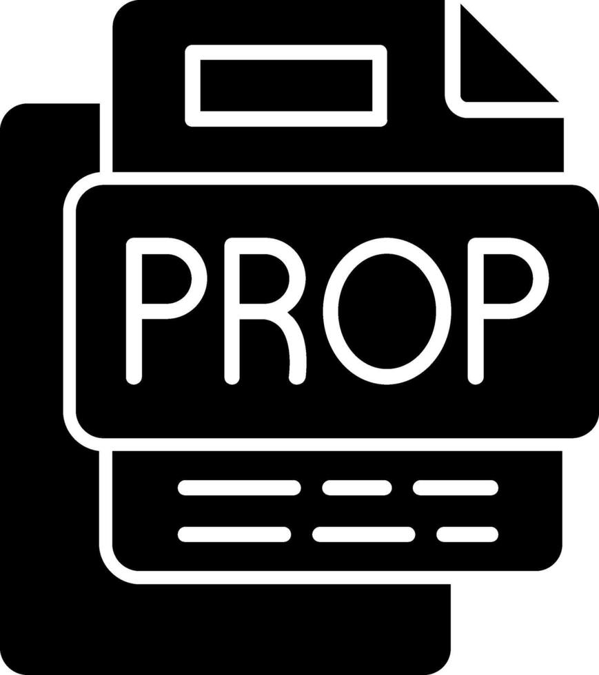 Prop File Glyph Icon vector