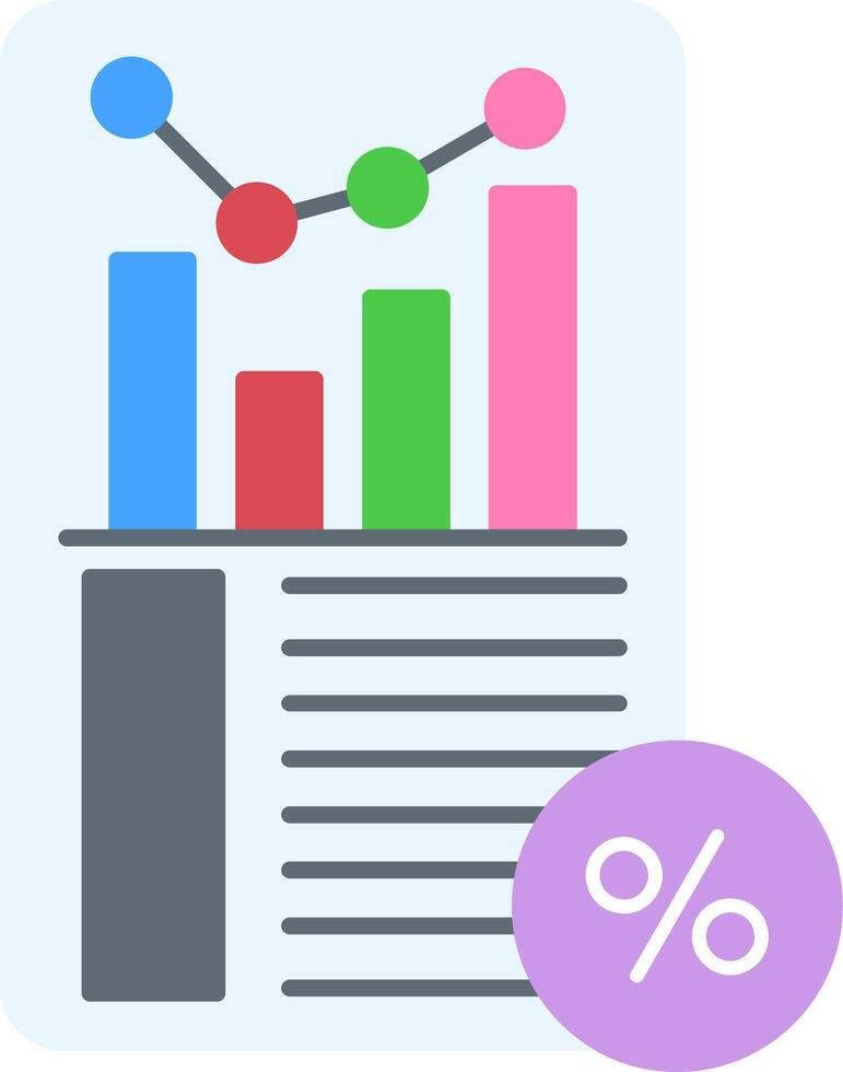 Sales Report Flat Icon vector