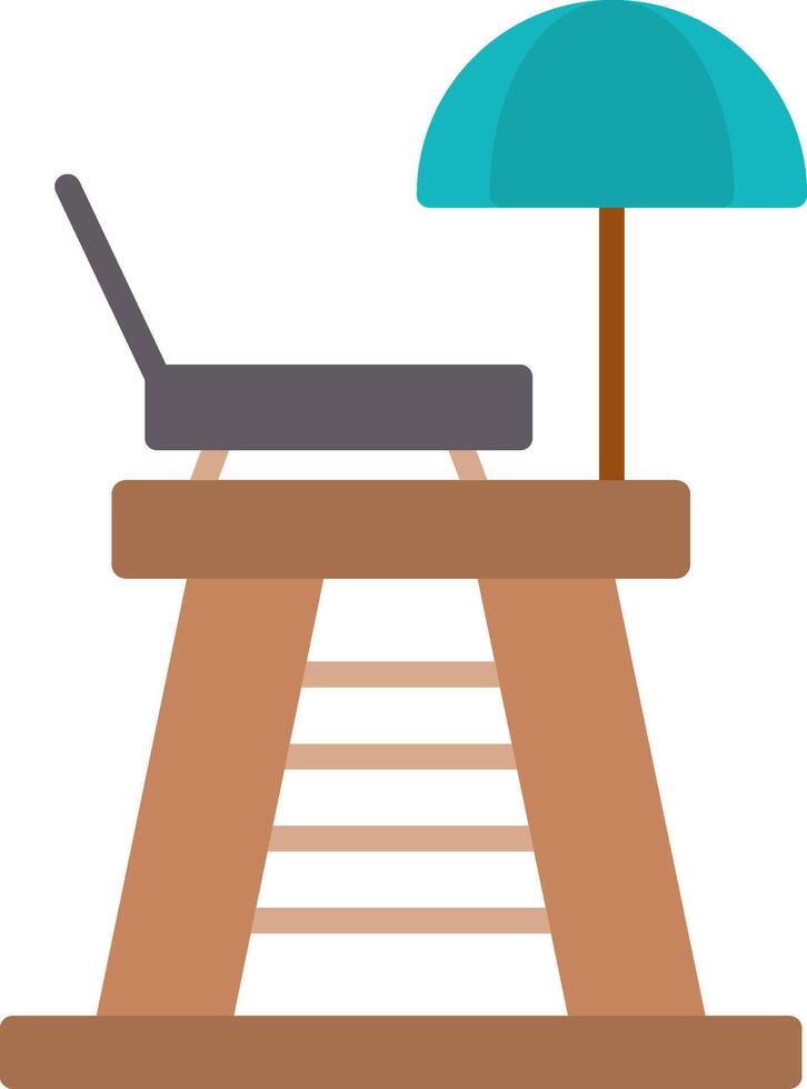 Lifeguard Chair Flat Icon vector