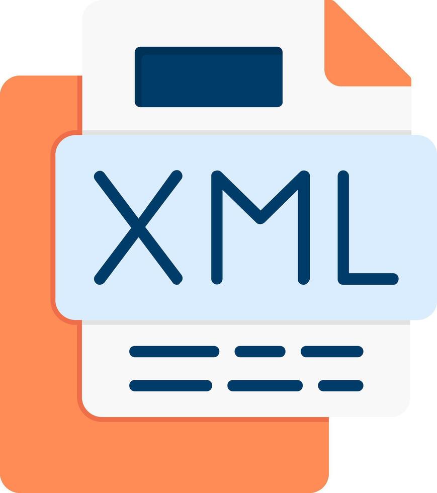 XML File Flat Icon vector
