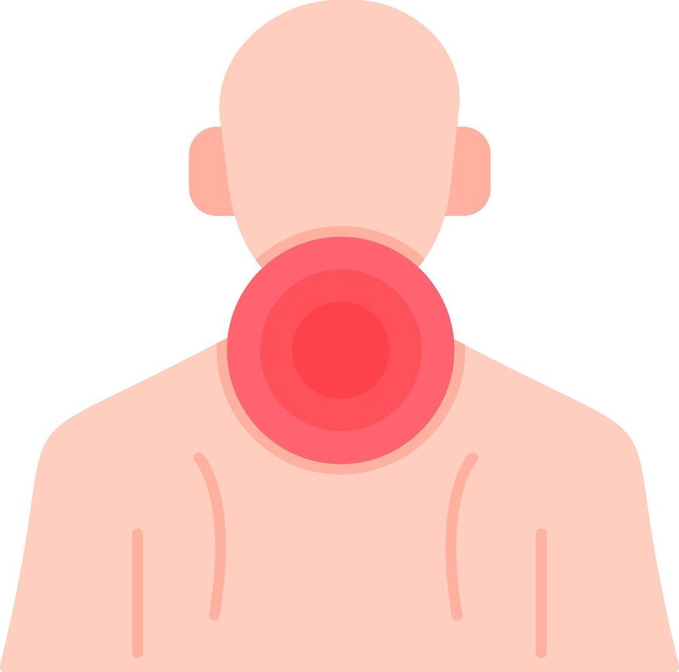 Neck Pain Flat Icon vector