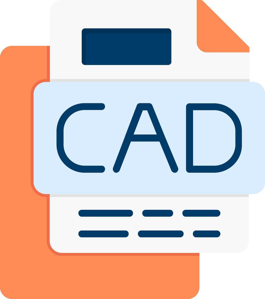 CAD File Flat Icon vector