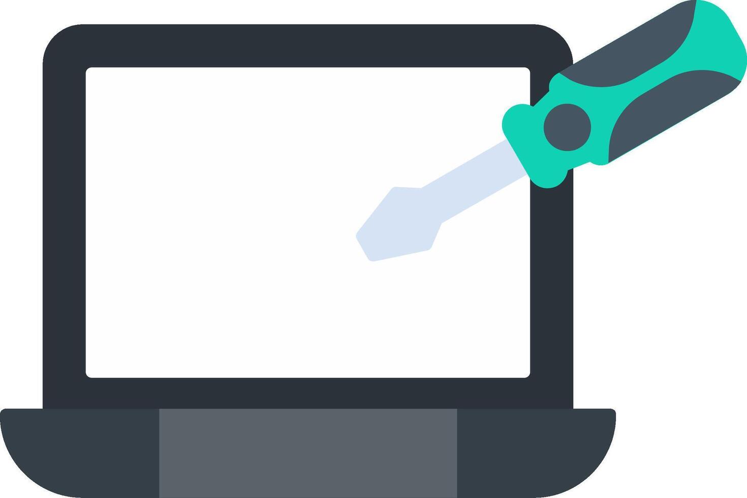 Laptop Repair Flat Icon vector