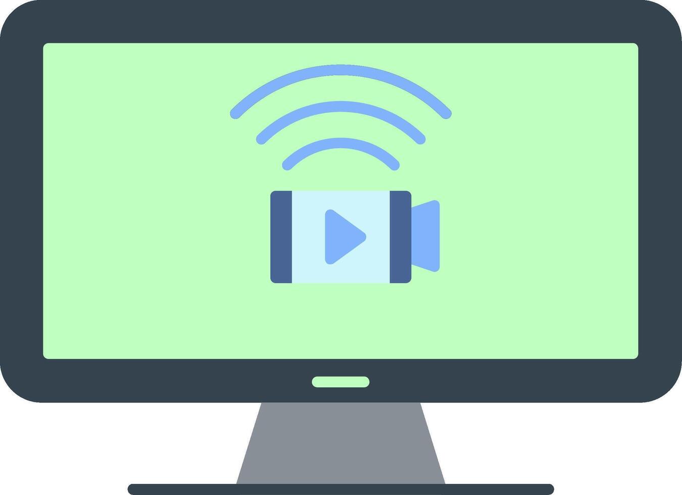 Monitoring Flat Icon vector
