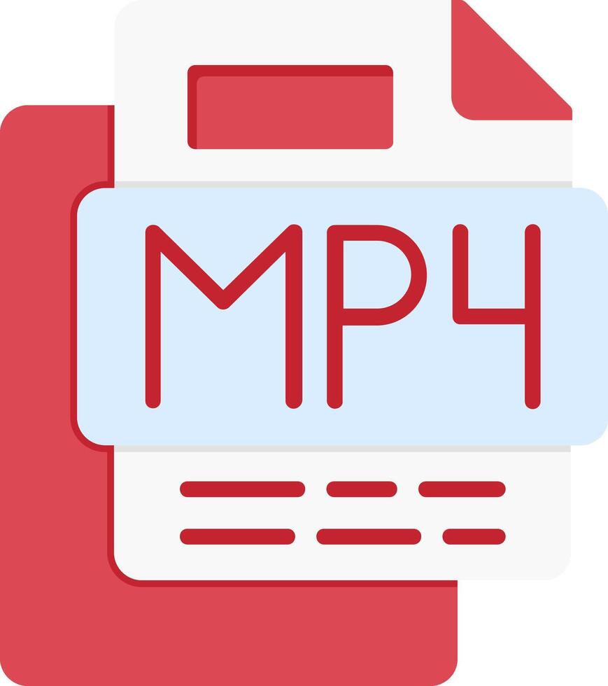 MP4 Music File Flat Icon vector