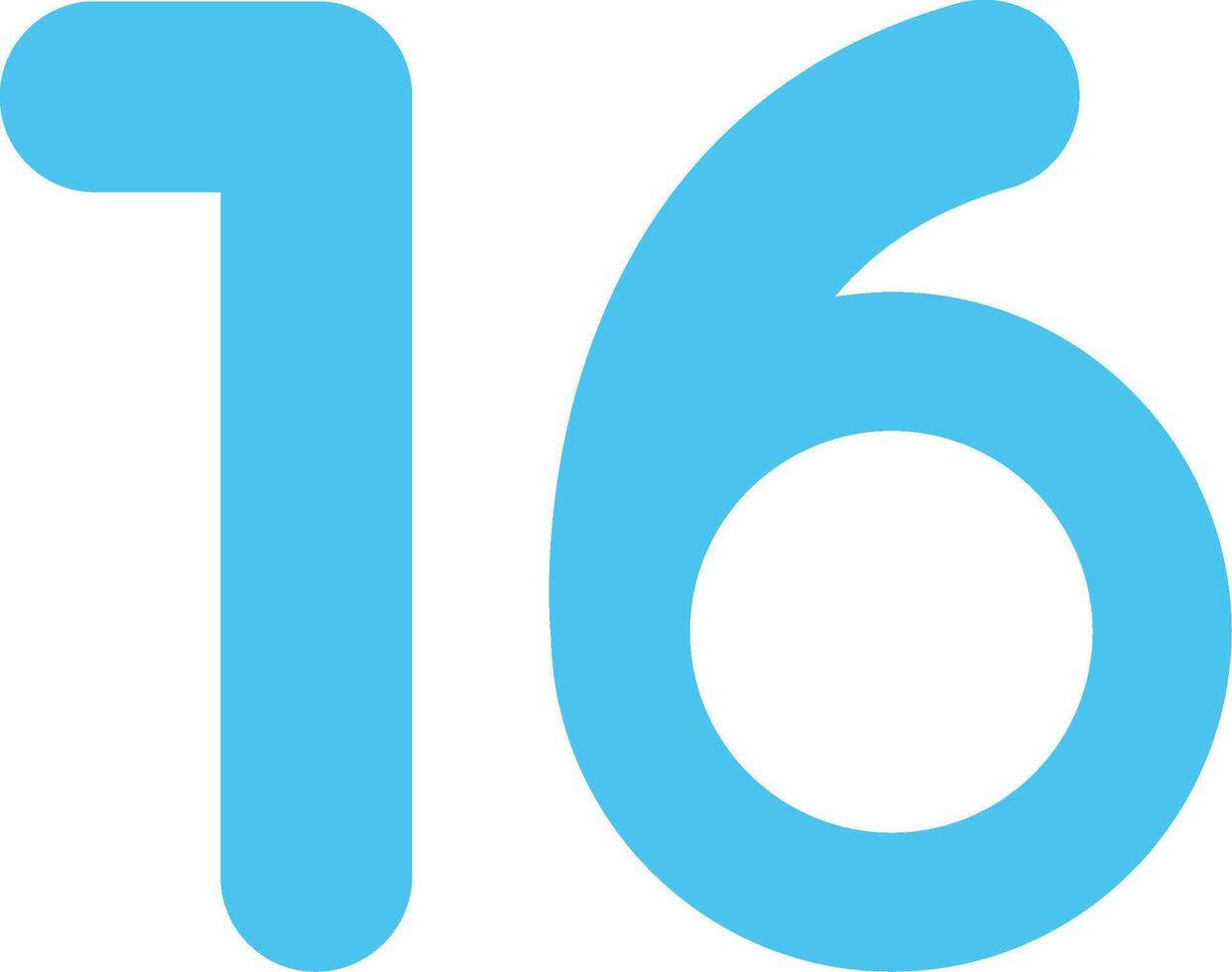 Sixteen Flat Icon vector