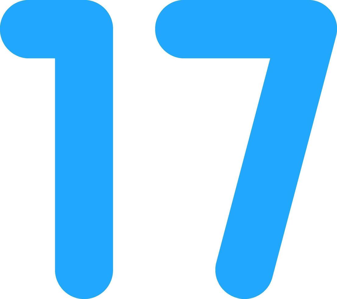 Seventeen Flat Icon vector