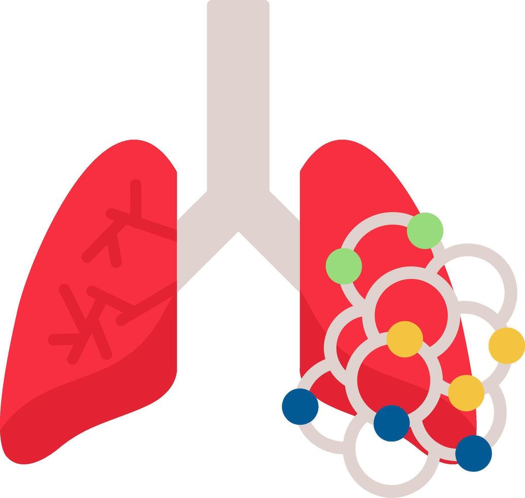 Bronchiectasis Flat Icon vector
