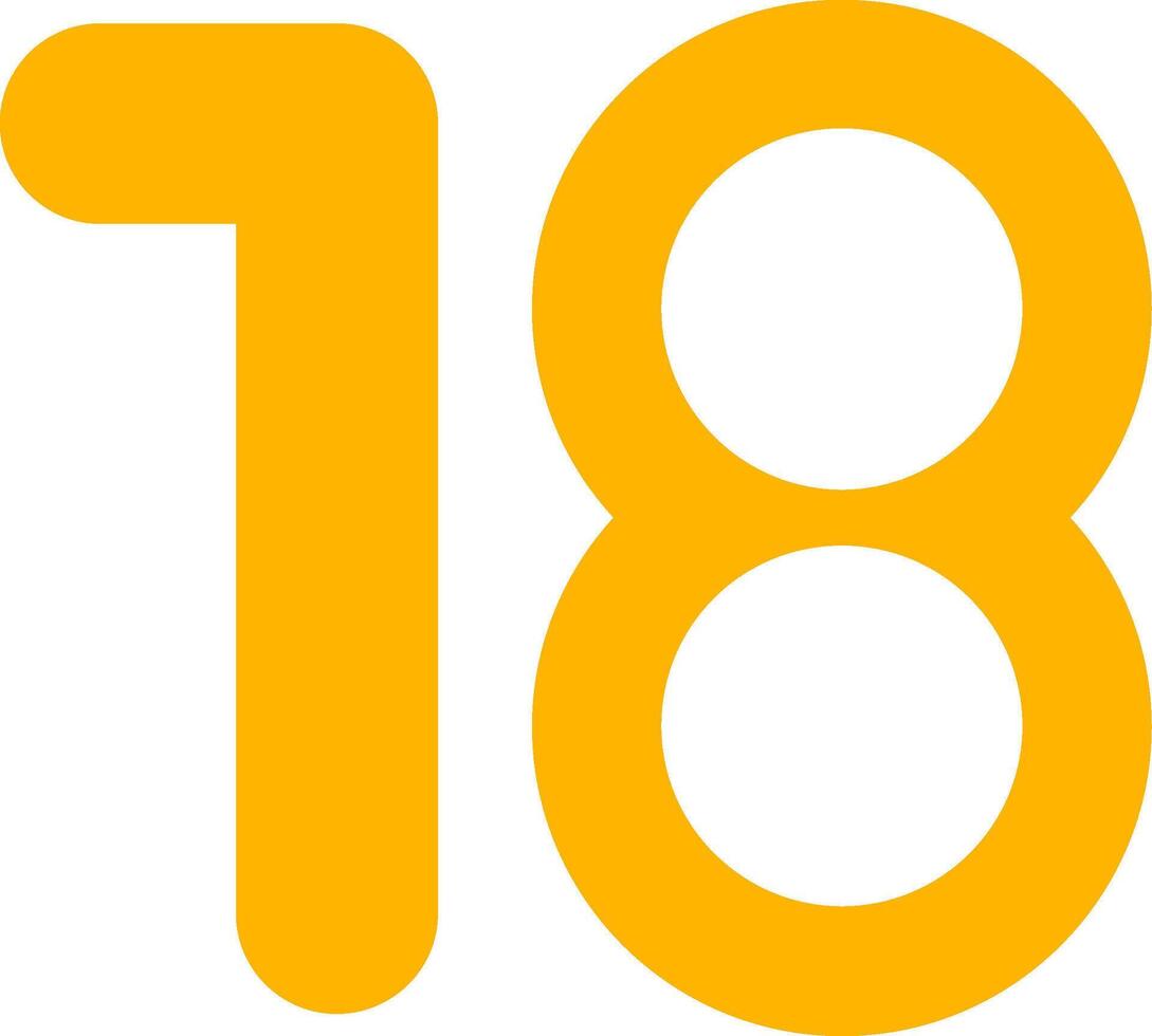 Eighteen Flat Icon vector