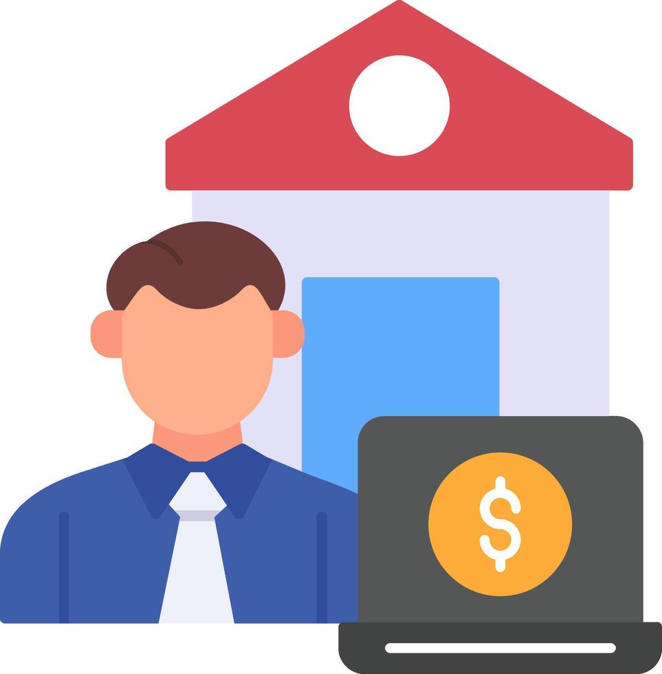 Work From Home Flat Icon vector