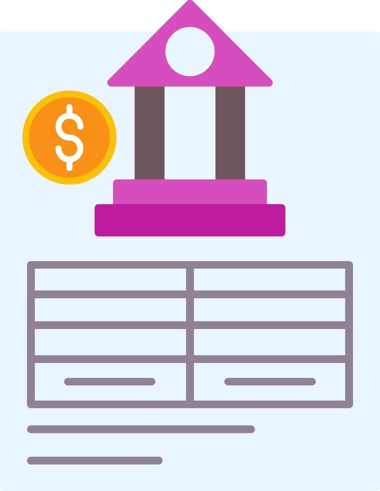 Bank Statement Flat Icon vector