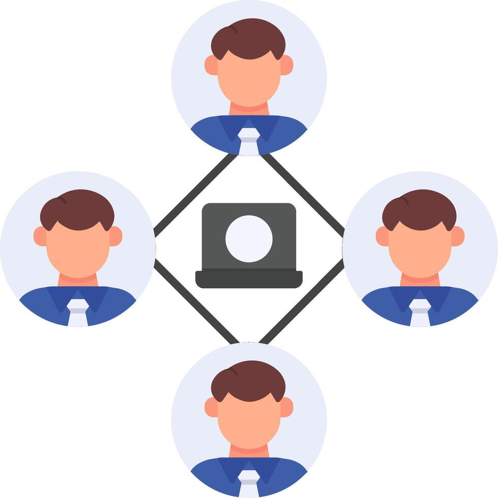 Remote Job Flat Icon vector