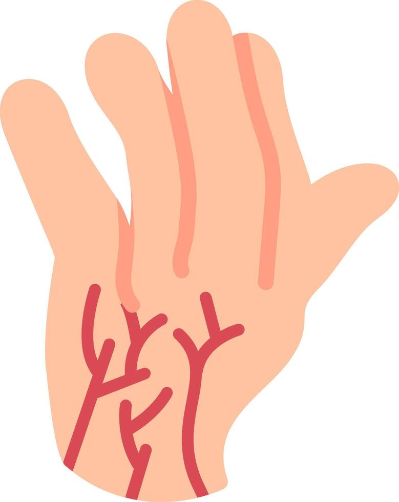 Hand Nerves Flat Icon vector